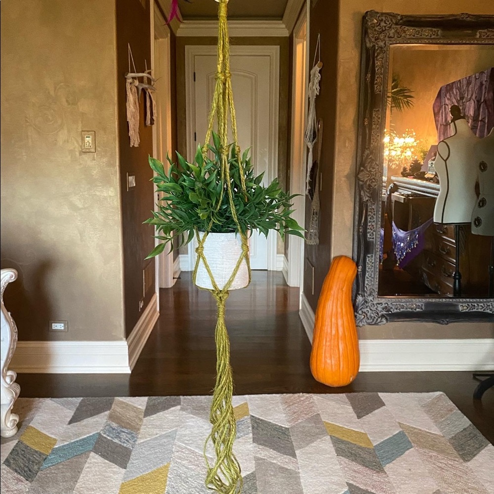 Handmade Macrame Crochet Plant Holder Art